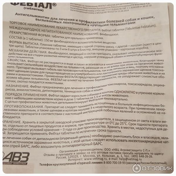 Фебтал и фебтал комбо для кошек и собак: инструкция по применению