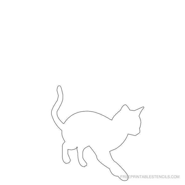 Силуэт кошки и кота для вырезания на бумаге и картоне