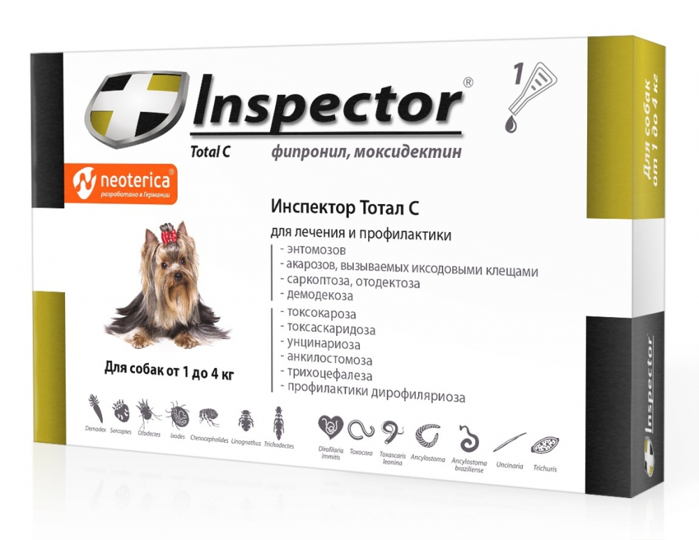 Инспектор для собак - инструкция по применению капель, спрея против блох и клещей