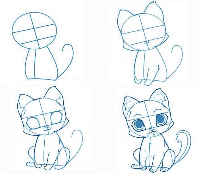 Как нарисовать котенка с милыми глазками поэтапно карандашом для детей и начинающих? как нарисовать котенка аниме, вислоухого, сиамского, спящего?
