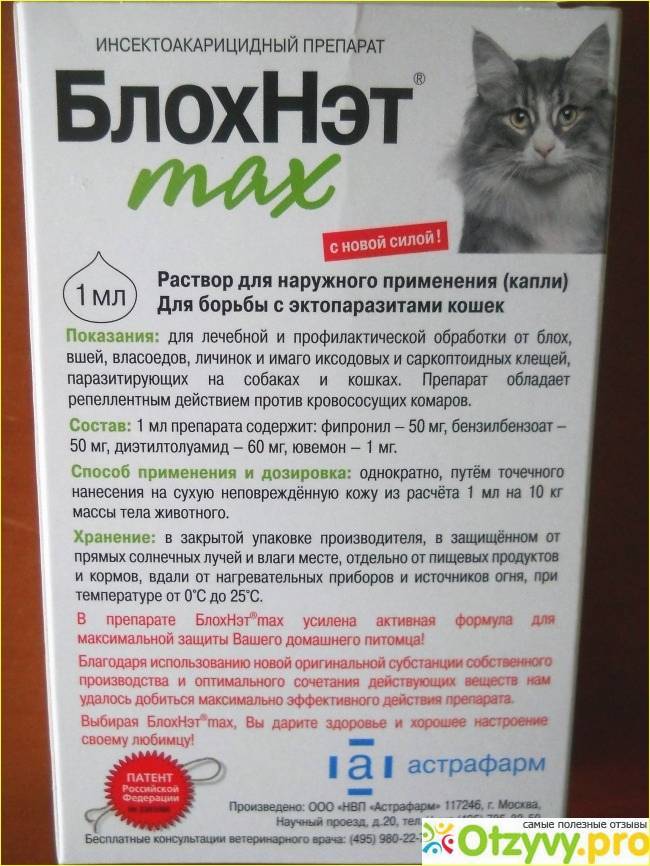 Блохнэт - капли для собак: состав, показания к применению, отзывы