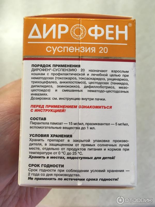 Дирофен для кошек| инструкция по применению дирофена кошкам