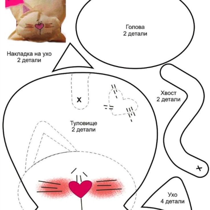 Подушка кошка своими руками выкройки фото схемы